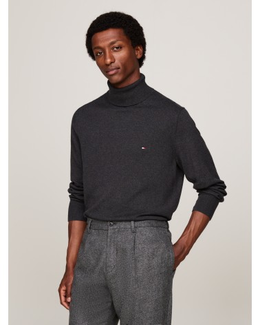 JERSEY DE ALGODÓN PIMA Y CASHMERE DE CUELLO VUELTO TOMMY HILFIGER