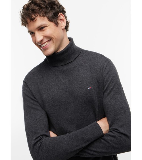 JERSEY DE ALGODÓN PIMA Y CASHMERE DE CUELLO VUELTO TOMMY HILFIGER