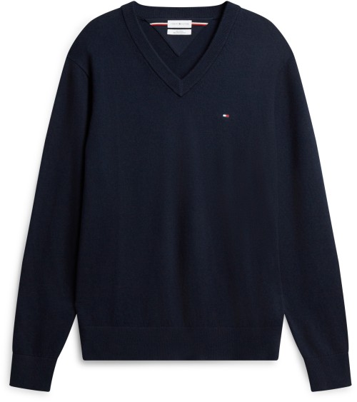 JERSEY DE ALGODÓN PIMA Y CASHMERE DE CUELLO PICO TOMMY HILFIGER