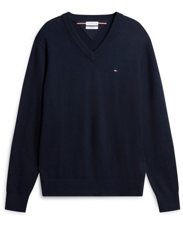 JERSEY DE ALGODÓN PIMA Y CASHMERE DE CUELLO PICO TOMMY HILFIGER