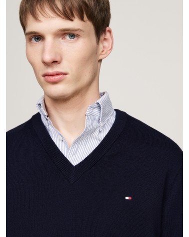 JERSEY DE ALGODÓN PIMA Y CASHMERE DE CUELLO PICO TOMMY HILFIGER