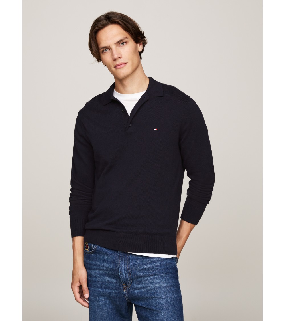 JERSEY TIPO POLO DE ALGODÓN Y CASHMERE TOMMY HILFIGER