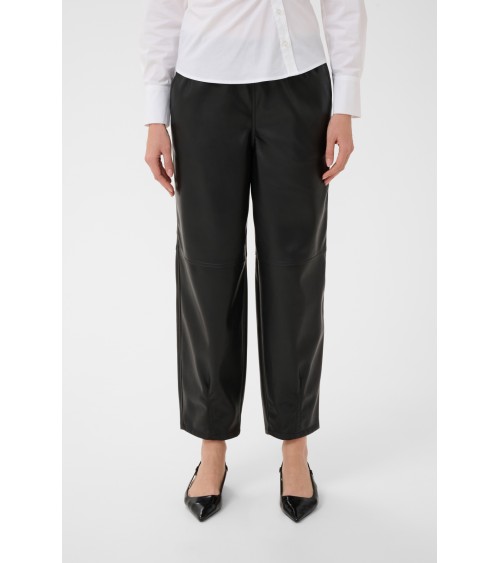 PANTALÓN BARREL EFECTO PIEL CON GOMA DE KAFFE