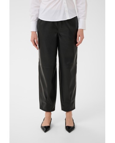 PANTALÓN BARREL EFECTO PIEL CON GOMA DE KAFFE