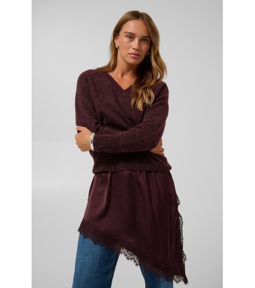 TOP LENCERO BAJO ASIMÉTRICO CON PUNTILLA DE KAFFE