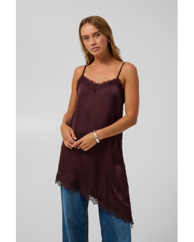TOP LENCERO BAJO ASIMÉTRICO CON PUNTILLA DE KAFFE