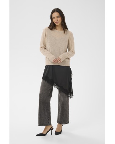 TOP LENCERO BAJO ASIMÉTRICO CON PUNTILLA DE KAFFE