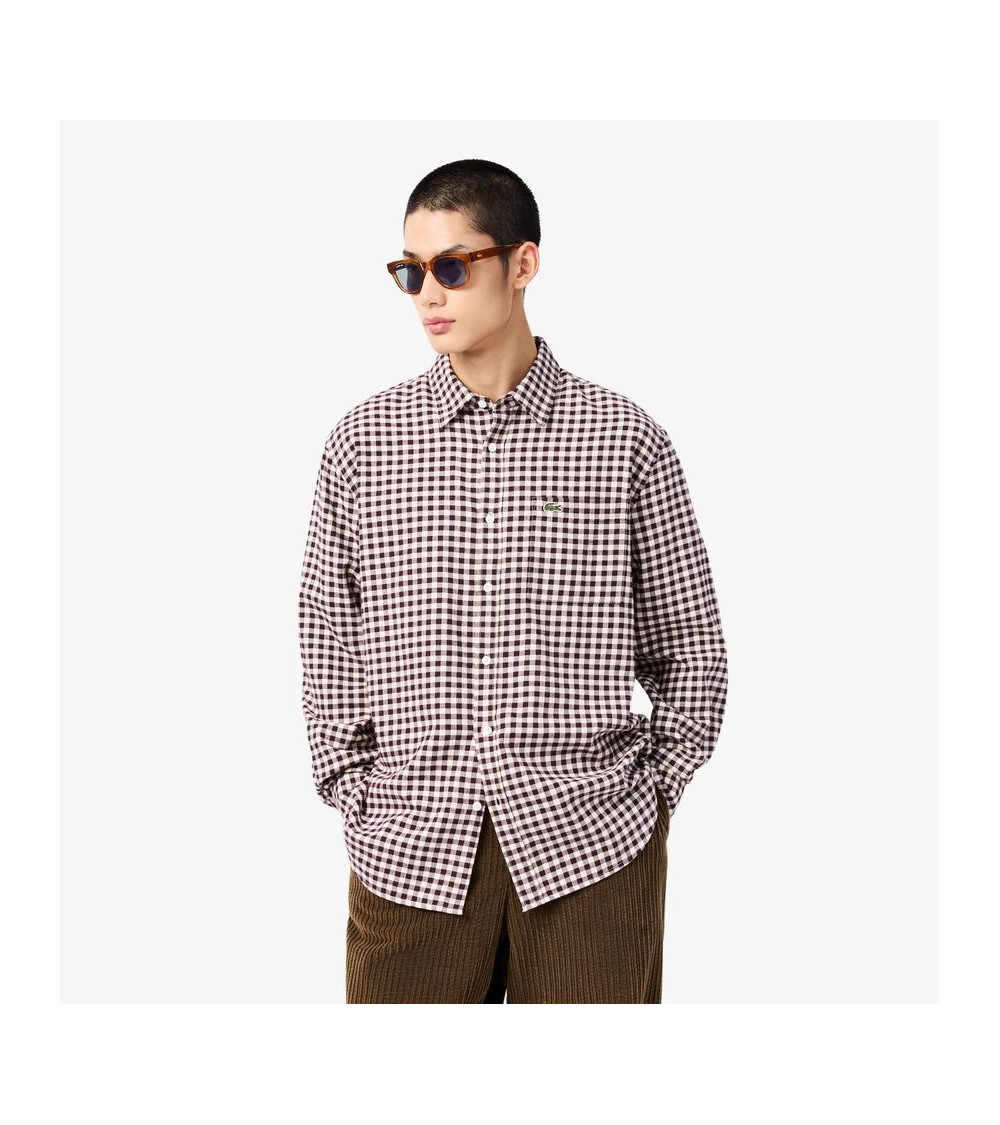 CAMISA FRANELA CUADROS DE LACOSTE