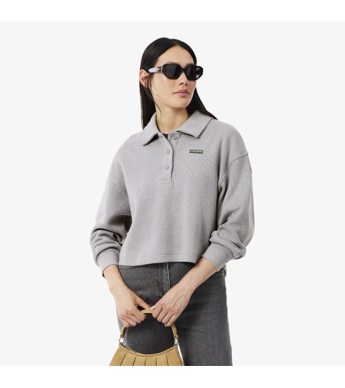 SUDADERA CUELLO POLO TEJIDO SUAVE ACANALADO LACOSTE