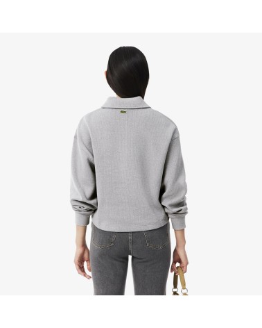 SUDADERA CUELLO POLO TEJIDO SUAVE ACANALADO LACOSTE