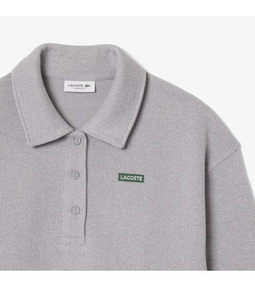 SUDADERA CUELLO POLO TEJIDO SUAVE ACANALADO LACOSTE