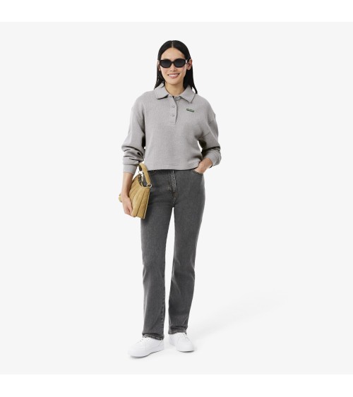SUDADERA CUELLO POLO TEJIDO SUAVE ACANALADO LACOSTE