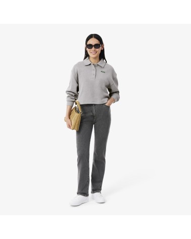 SUDADERA CUELLO POLO TEJIDO SUAVE ACANALADO LACOSTE