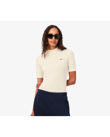 TOP ACANALADO CUELLO CHIMENEA LACOSTE
