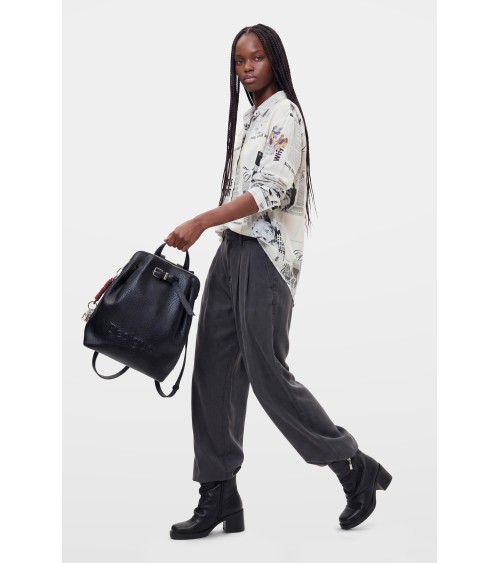 MOCHILA HALF LOGO LUENA NEGRA DE DESIGUAL