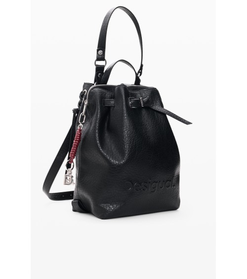 MOCHILA HALF LOGO LUENA NEGRA DE DESIGUAL