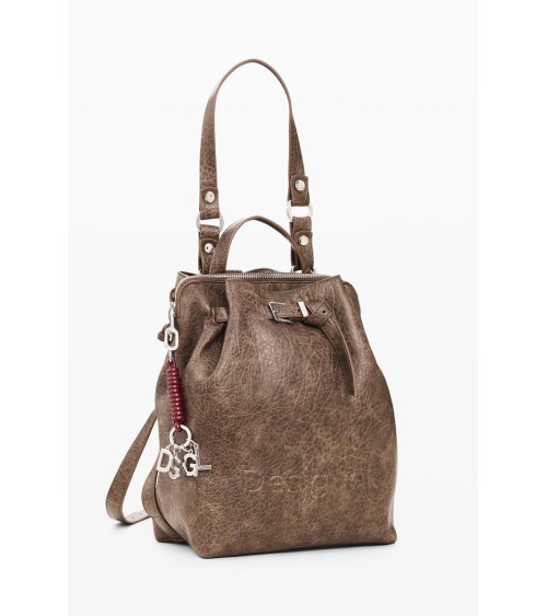 MOCHILA LUENA HALF LOGO BEIGE DESIGUAL