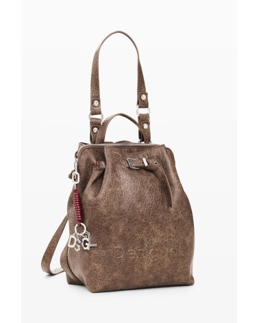 MOCHILA LUENA HALF LOGO BEIGE DESIGUAL