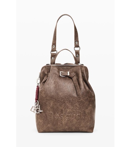 MOCHILA LUENA HALF LOGO BEIGE DESIGUAL