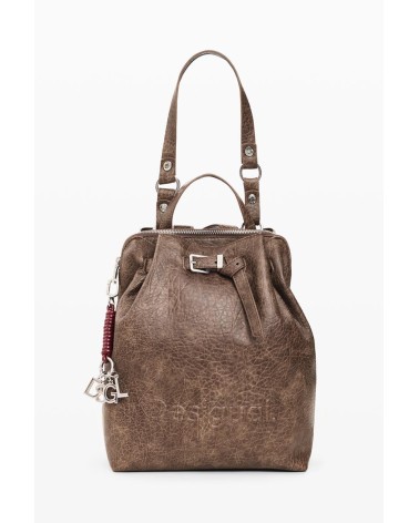 MOCHILA LUENA HALF LOGO BEIGE DESIGUAL
