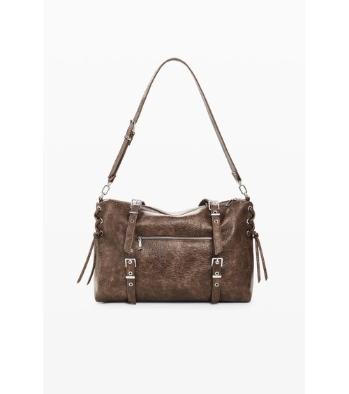 BOLSO HALF LOGO LANUZA NEW CHOCO DESIGUAL