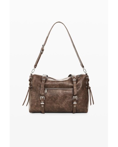 BOLSO HALF LOGO LANUZA NEW CHOCO DESIGUAL