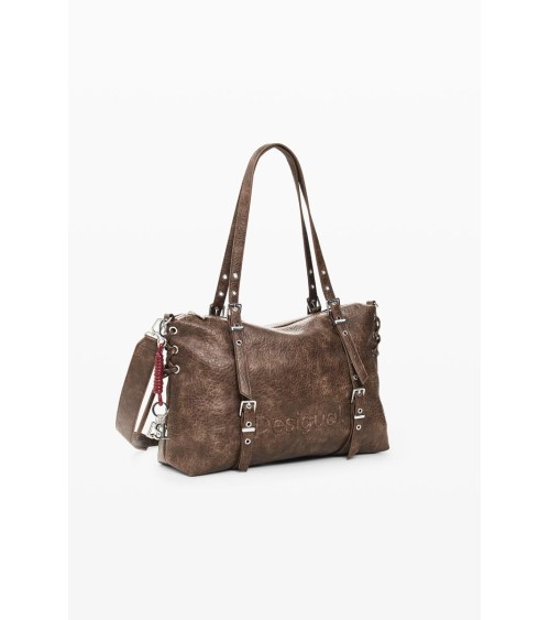 BOLSO HALF LOGO LANUZA NEW CHOCO DESIGUAL