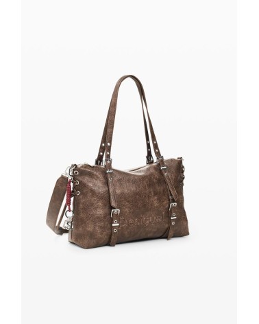 BOLSO HALF LOGO LANUZA NEW CHOCO DESIGUAL