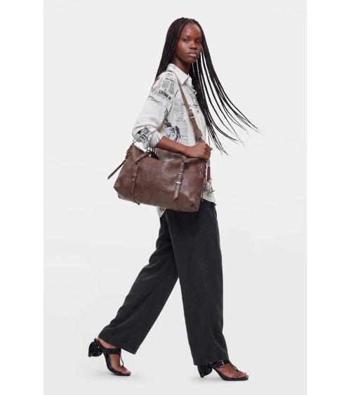 BOLSO HALF LOGO LANUZA NEW CHOCO DESIGUAL