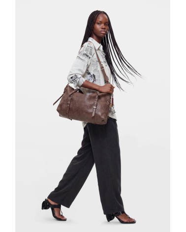 BOLSO HALF LOGO LANUZA NEW CHOCO DESIGUAL