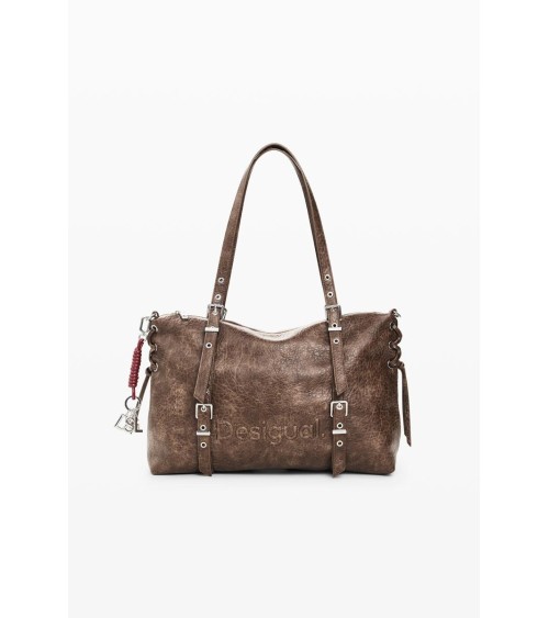 BOLSO HALF LOGO LANUZA NEW CHOCO DESIGUAL