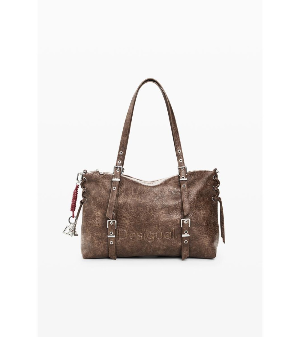 BOLSO HALF LOGO LANUZA NEW CHOCO DESIGUAL