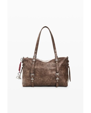 BOLSO HALF LOGO LANUZA NEW CHOCO DESIGUAL