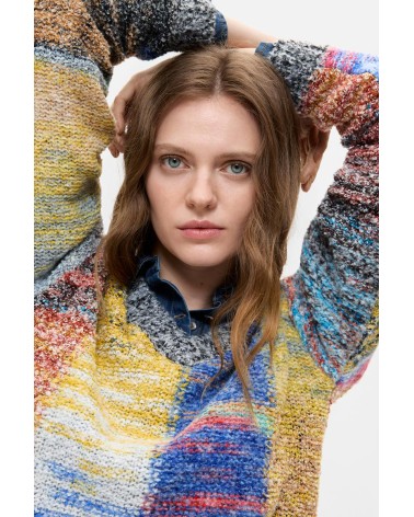 JERSEY CUELLO PICO EARTHTEXTURE DESIGUAL