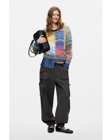 JERSEY CUELLO PICO EARTHTEXTURE DESIGUAL