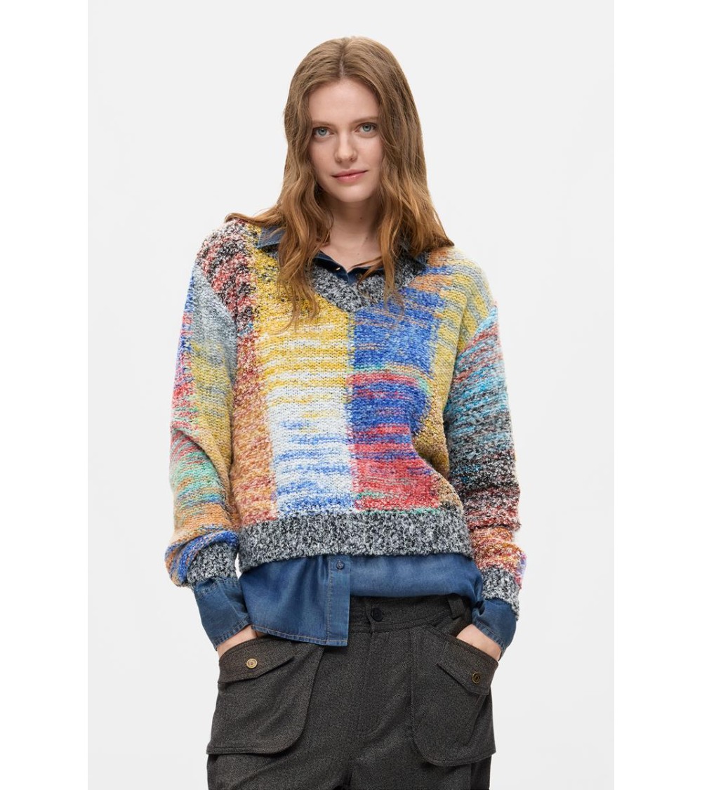 JERSEY CUELLO PICO EARTHTEXTURE DESIGUAL