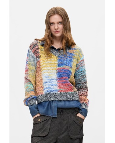 JERSEY CUELLO PICO EARTHTEXTURE DESIGUAL