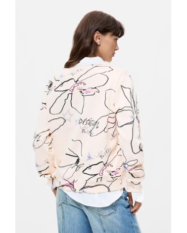SUDADERA ESTAMPADA FLOWER DESIGUAL