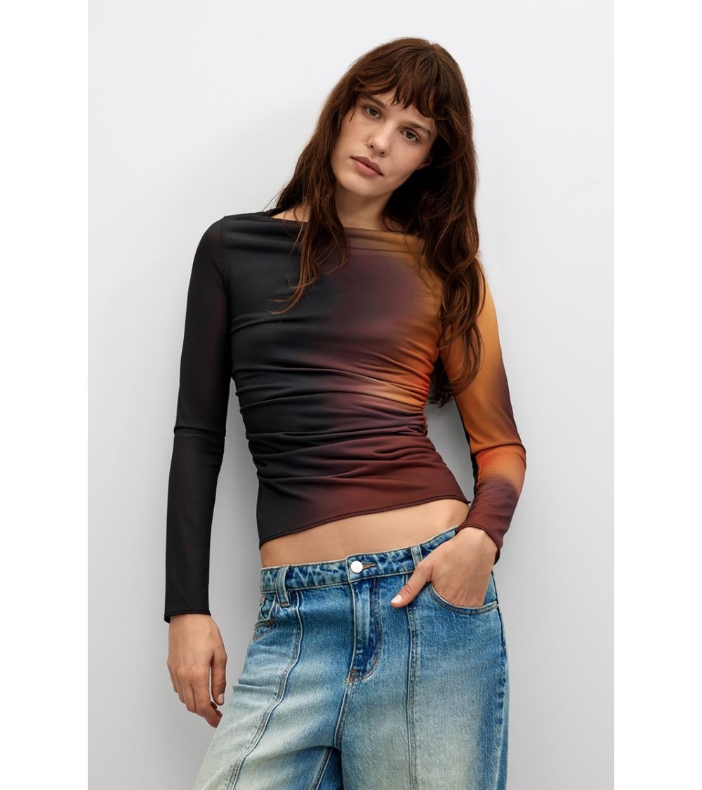 TOP DE TUL DRAPEADO BERLIN DESIGUAL