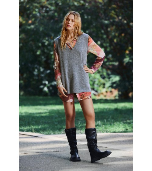 VESTIDO DOS PIEZAS CAMISA CHALECO NANTES DESIGUAL