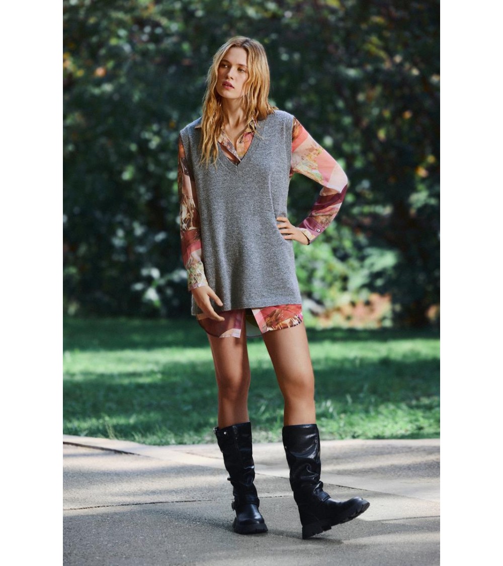 VESTIDO DOS PIEZAS CAMISA CHALECO NANTES DESIGUAL