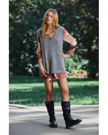 VESTIDO DOS PIEZAS CAMISA CHALECO NANTES DESIGUAL