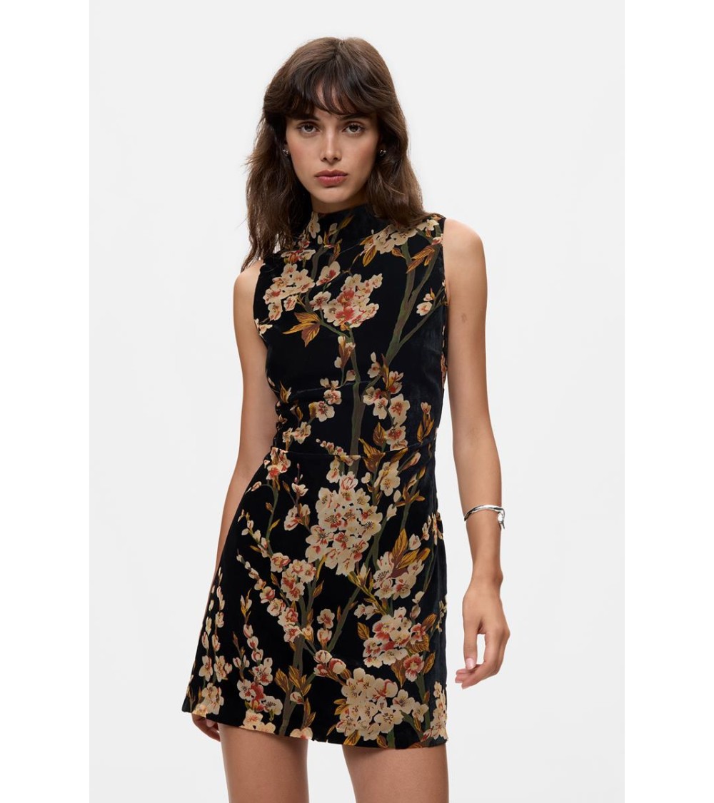 VESTIDO ESTAMPADO TERCIOPELO DESIGUAL