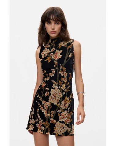 VESTIDO ESTAMPADO TERCIOPELO DESIGUAL