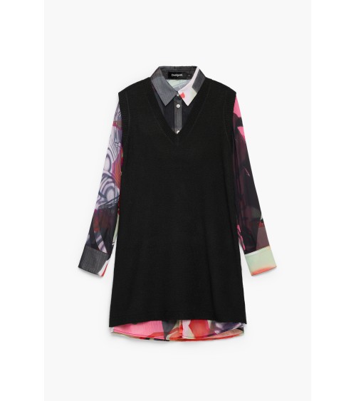 VESTIDO DOS PIEZAS CAMISA CHALECO MAMEN DESIGUAL