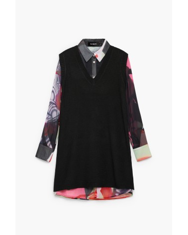 VESTIDO DOS PIEZAS CAMISA CHALECO MAMEN DESIGUAL