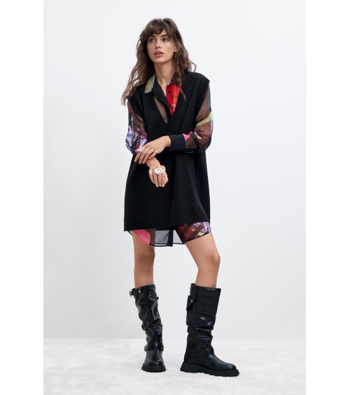 VESTIDO DOS PIEZAS CAMISA CHALECO MAMEN DESIGUAL