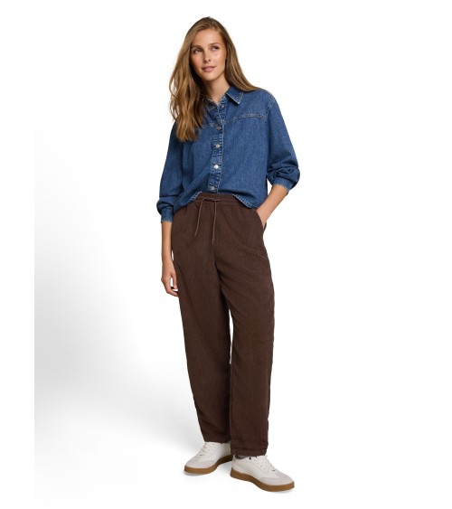 PANTALÓN BARREL DE PANA CON GOMA TOM TAILOR