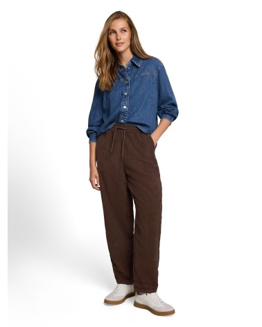 PANTALÓN BARREL DE PANA CON GOMA TOM TAILOR