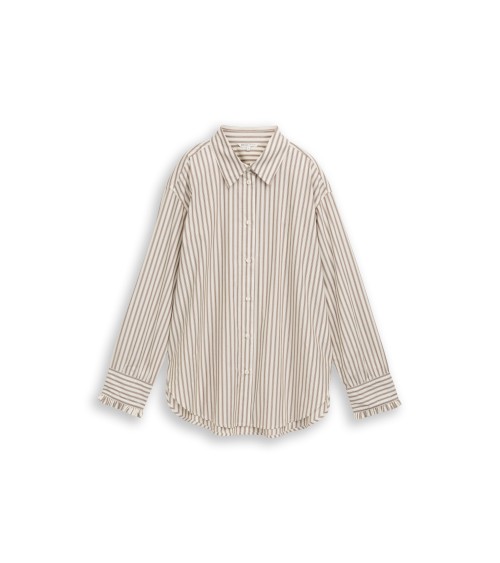CAMISA OVERSIZE DE RAYAS EN TONOS MARRONES TOM TAILOR